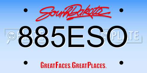 885ESO South Dakota License Plate