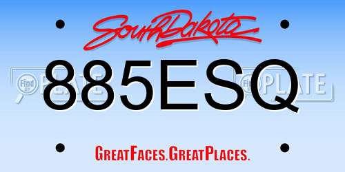 885ESQ South Dakota License Plate