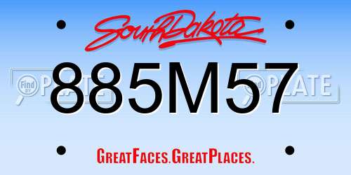 885M57 South Dakota License Plate