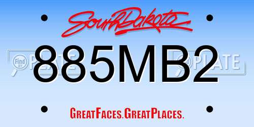 885MB2 South Dakota License Plate