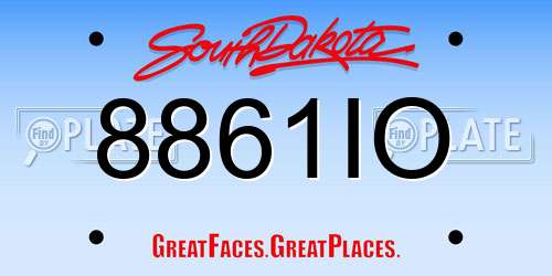 8861IO South Dakota License Plate