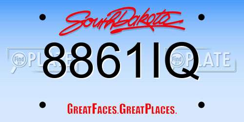 8861IQ South Dakota License Plate