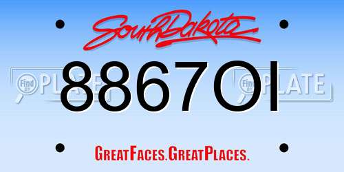 8867OI South Dakota License Plate