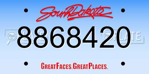 8868420 South Dakota License Plate