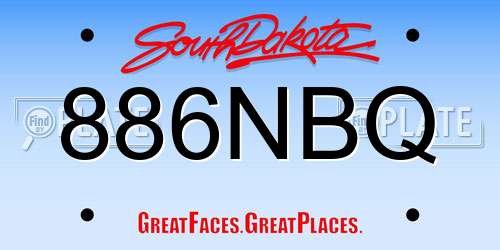 886NBQ South Dakota License Plate