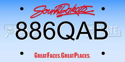886QAB South Dakota License Plate