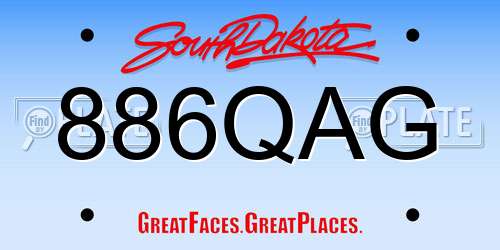 886QAG South Dakota License Plate