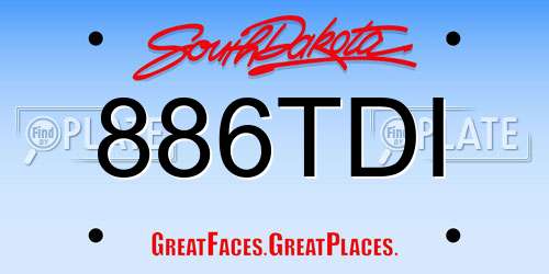 886TDI South Dakota License Plate