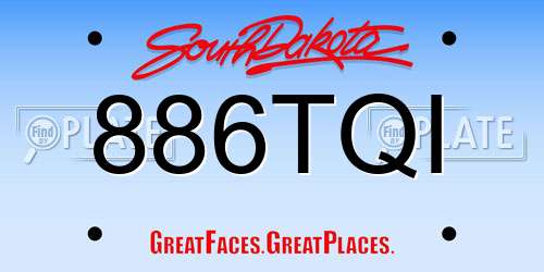 886TQI South Dakota License Plate