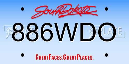 886WDO South Dakota License Plate