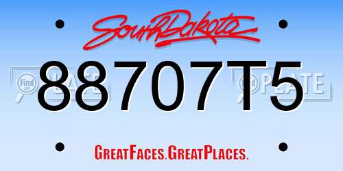88707T5 South Dakota License Plate