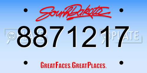8871217 South Dakota License Plate