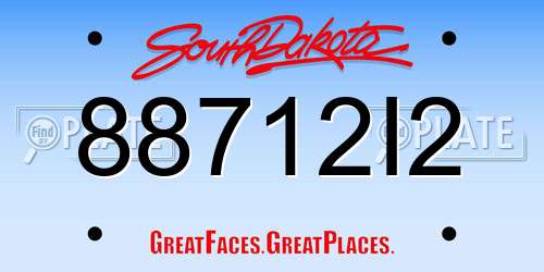 88712I2 South Dakota License Plate
