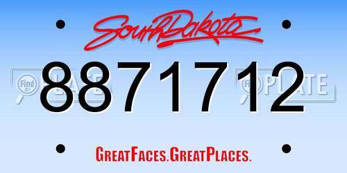 8871712 South Dakota License Plate