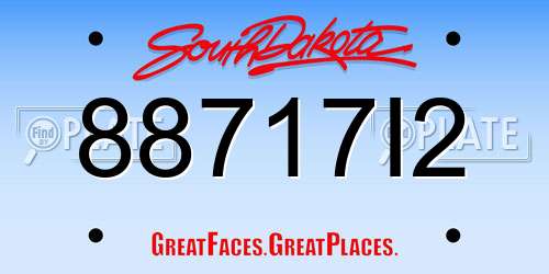 88717I2 South Dakota License Plate