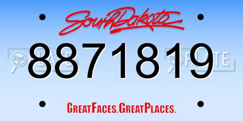 8871819 South Dakota License Plate