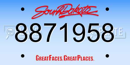 8871958 South Dakota License Plate