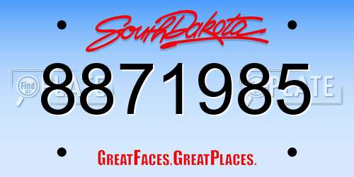 8871985 South Dakota License Plate
