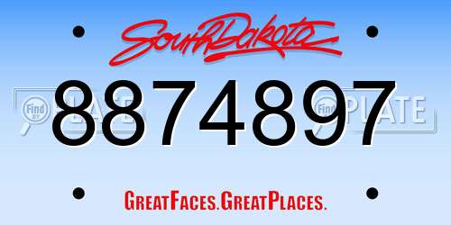 8874897 South Dakota License Plate