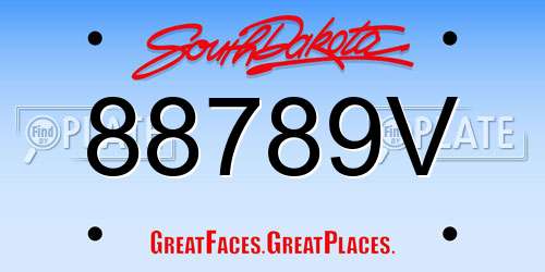 88789V South Dakota License Plate