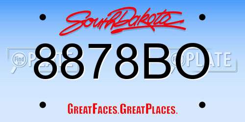 8878BO South Dakota License Plate