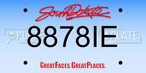 8878IE South Dakota License Plate