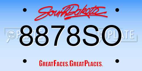 8878SO South Dakota License Plate