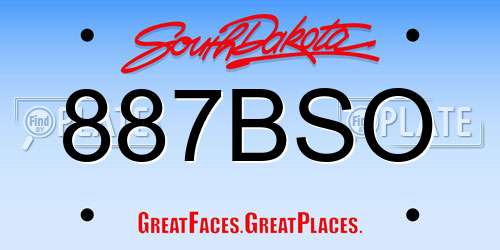 887BSO South Dakota License Plate