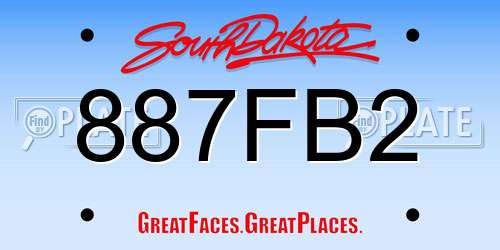 887FB2 South Dakota License Plate
