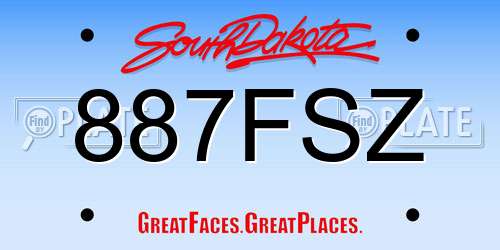 887FSZ South Dakota License Plate