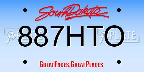 887HTO South Dakota License Plate