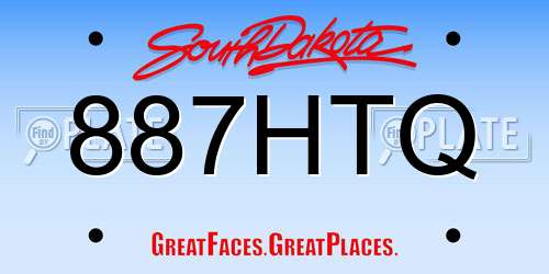 887HTQ South Dakota License Plate