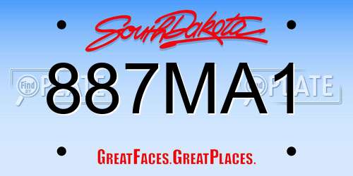 887MA1 South Dakota License Plate