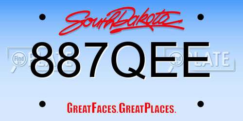 887QEE South Dakota License Plate