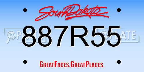 887R55 South Dakota License Plate