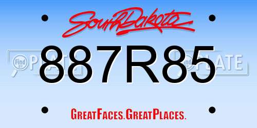 887R85 South Dakota License Plate
