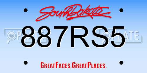 887RS5 South Dakota License Plate