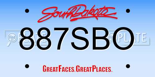 887SBO South Dakota License Plate