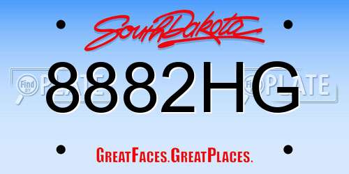 8882HG South Dakota License Plate