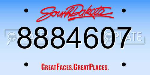 8884607 South Dakota License Plate