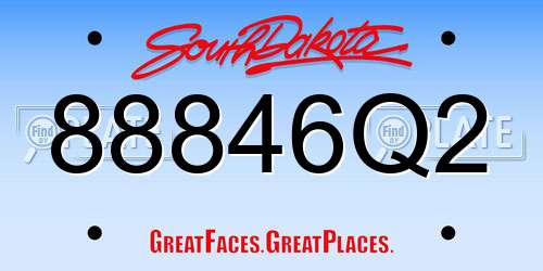 88846Q2 South Dakota License Plate