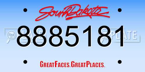 8885181 South Dakota License Plate