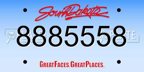 8885558 South Dakota License Plate