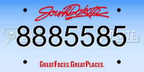 8885585 South Dakota License Plate