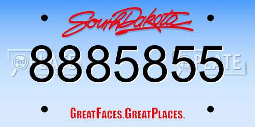 8885855 South Dakota License Plate