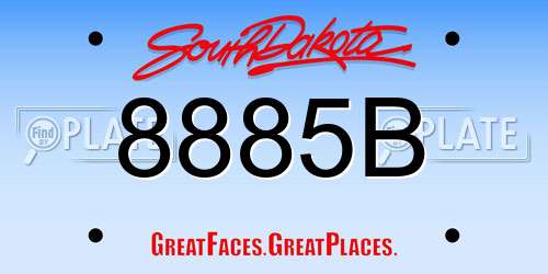 8885B South Dakota License Plate