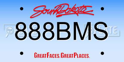 888BMS South Dakota License Plate