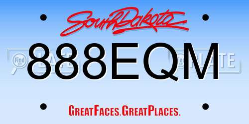 888EQM South Dakota License Plate