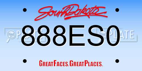 888ES0 South Dakota License Plate