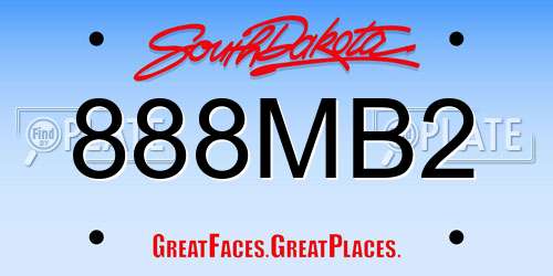 888MB2 South Dakota License Plate